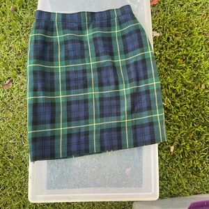 Plaid Green and Blue Women's Skirt